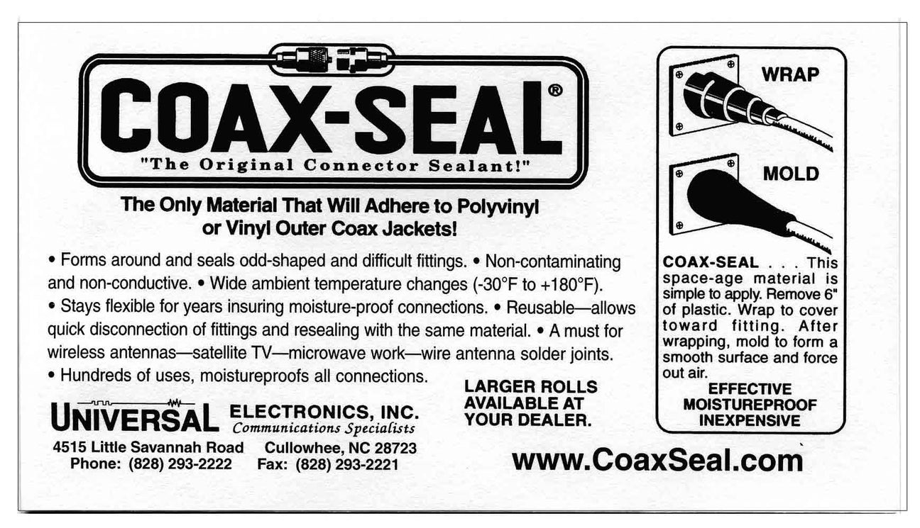 CoaxSeal Connector Sealant Antenna Parts Outlet