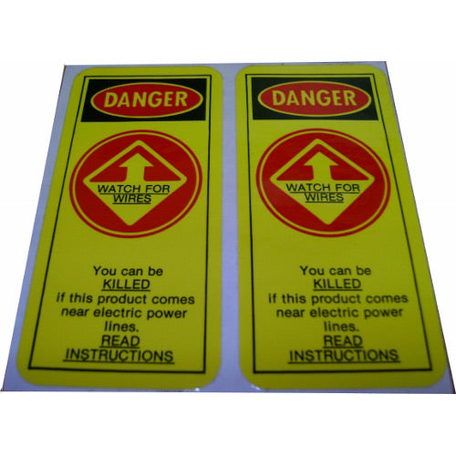 Warning stickers